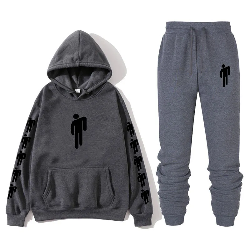 Dark gray Billie Eilish осень зима тренировочный spak Vrouwen Mannen толстовки повседневные Pak Vrouwen Kleding Pak Беговые Брюки спортивные Su - Цвет: Dark gray