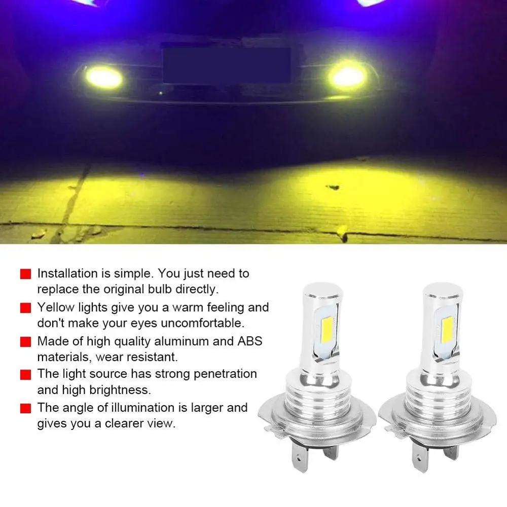 

2Pcs H7 H8 H11 9005 HB3 9006 HB4 H1 H3 H4 3570 Chip External Led Bulb Car Led Fog Driving Lights Lamp Light Source