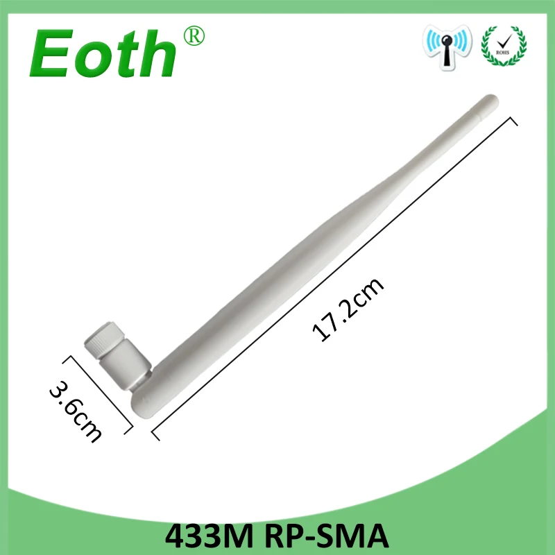 EOTH 20pcs 433mhz antenna 5dbi sma female lora antene pbx iot module lorawan signal receiver antena high gain