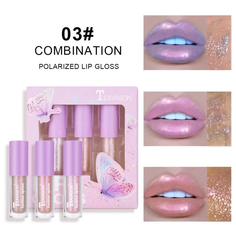 3 шт. жидкая помада для макияжа губ с алмазным блеском губ| |