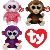 new 15cm ty big eyes beanie rainbow colored sloth monkey plush toys stuffed animal toy christmas birthday gifts for children