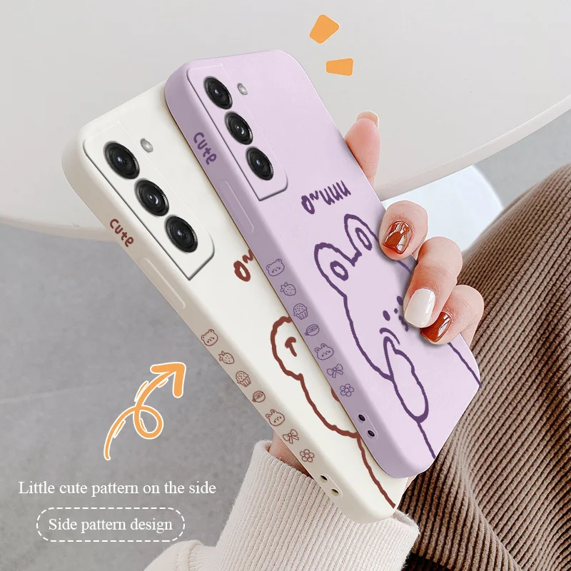 

Face Flower Bear Phone Case For Samsung Galaxy S21 S20 FE S10 Note 20 10 Ultra Plus A72 A52 A42 A32 A71 A51 A41 A31 A21S Cover