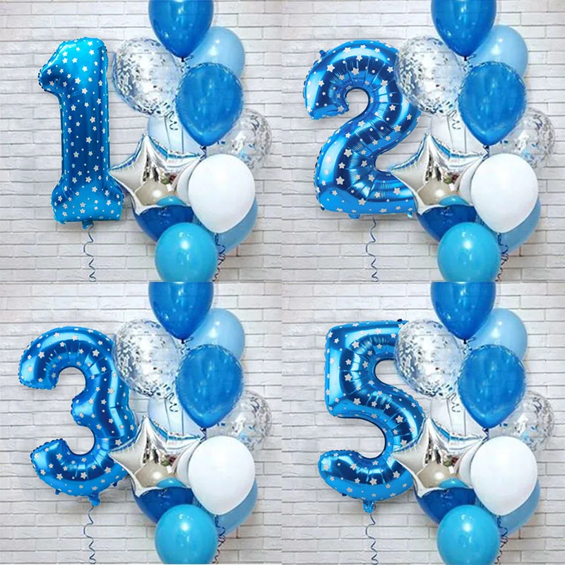 12 шт. 1 2 3 От 4 до 7 лет с днем рождения воздушные шары из фольги в виде цифр Детские