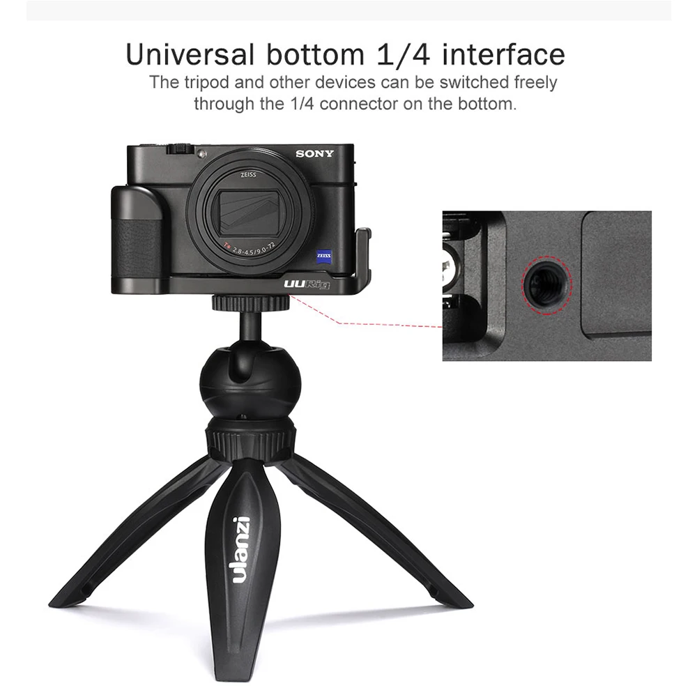 UURig R017 микрофон L Тип рукоятка для камеры sony RX100 VII/M1-M6 алюминиевый L Кронштейн пластина для микрофона светодиодный свет видео