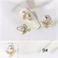 q1qd 3d metal nail art jewelry japanese style nail decorations top quality elegant clear crystal manicure diamond charms