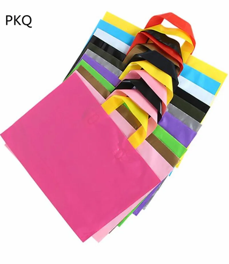 Красочные пластиковые пакеты с ручкой хозяйственная сумка большой бутик одежды