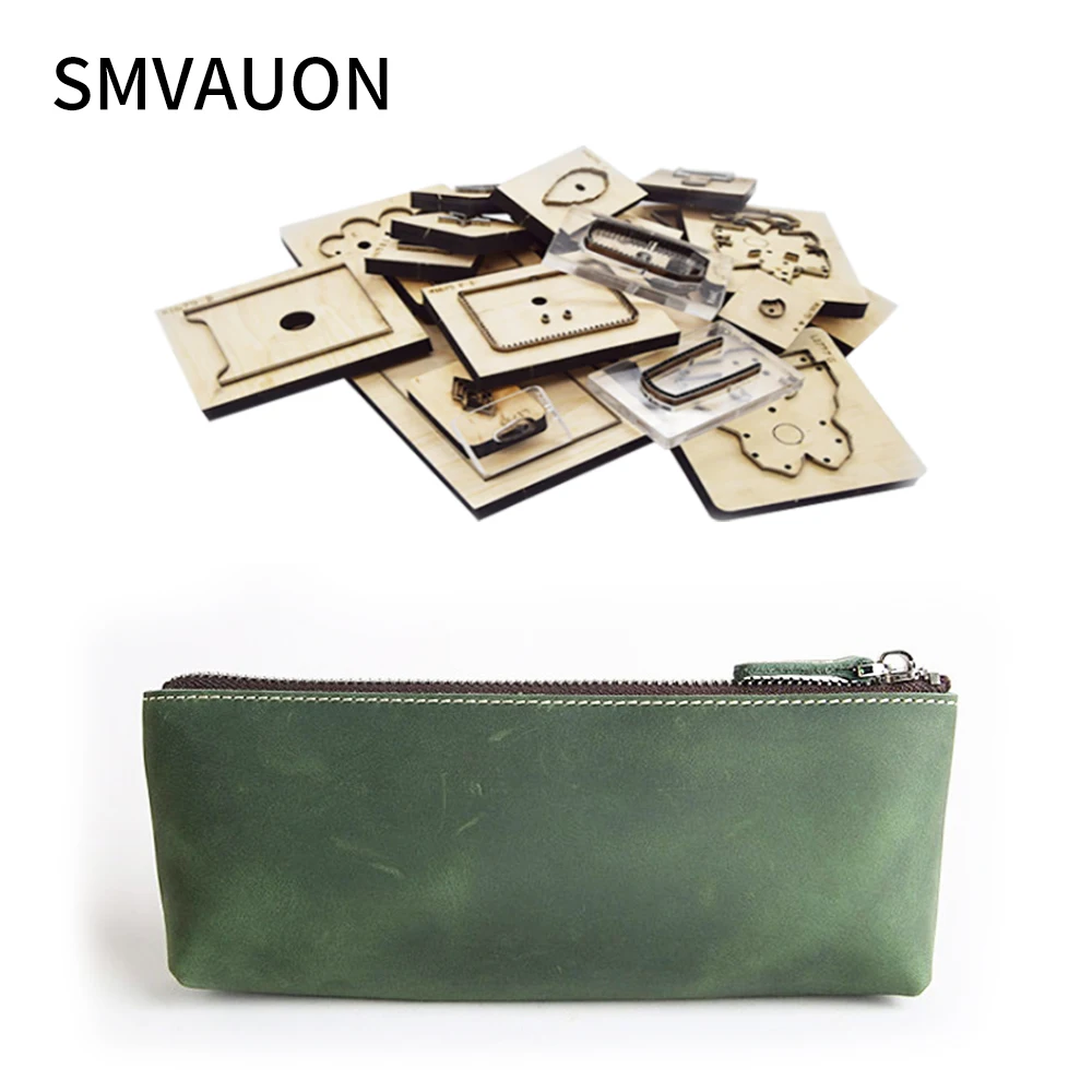 

SMVAUON Leather Cutter Short Wallet Wooden Die Cutting Diy Zipper Wallet Card Bag Dies Suitable For Die Cutting Machines