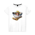 Женская футболка хлопок Naruto Love Ramen