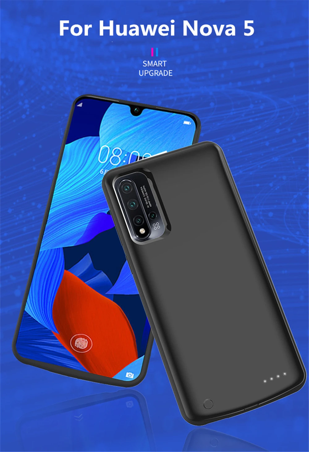 6500mAh Power Bank Charging Cover For Huawei Nova 5 Pro Power Case External Battery Power For Huawei Nova 5