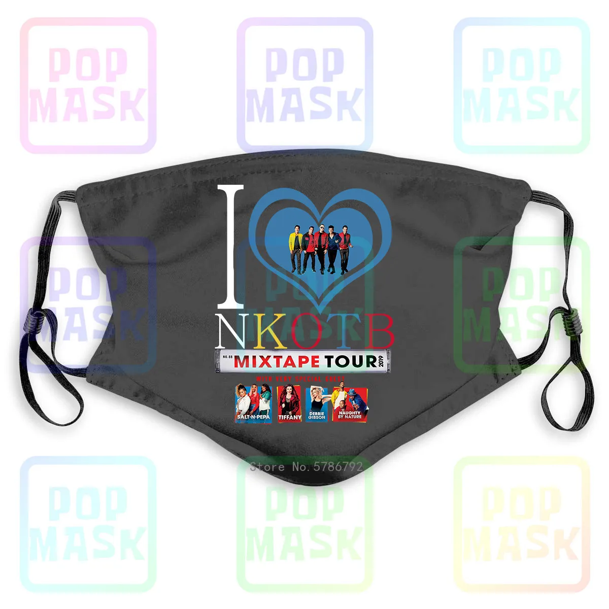 Newon The Block Nkotb Mixtape Тур даты 2019 моющаяся многоразовая маска с 2 фильтрами PM2.5 5 слоев |