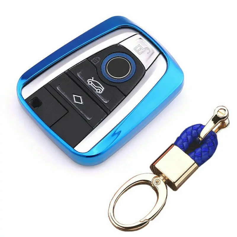 Чехол для автомобильного ключа из мягкого ТПУ с цепочкой ключей BMW i3 i8 Мягкий