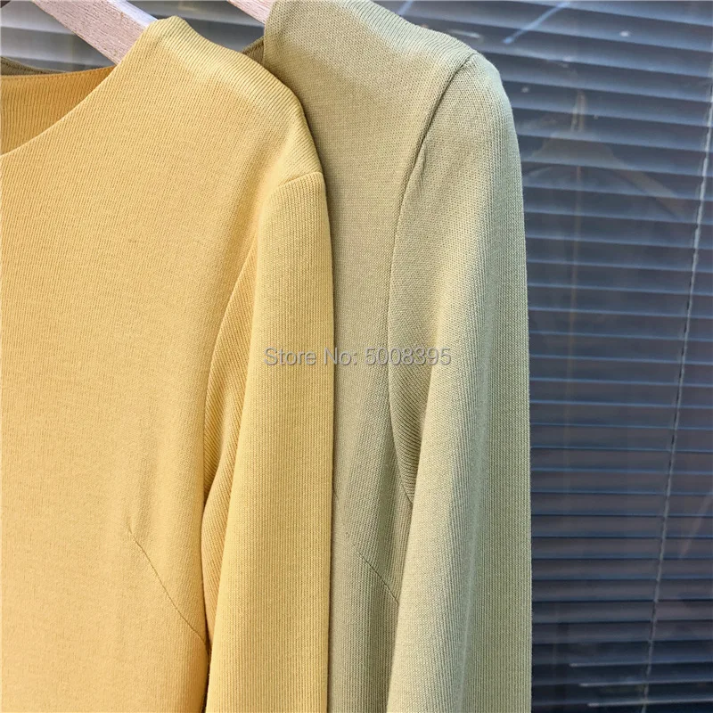 Женское желтое оливковое платье миди из вискозы Lomello с воланами плиссированное