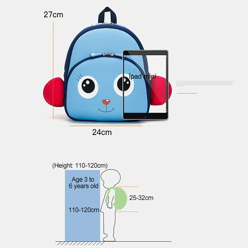 

SENKEY New Cute Children School Bags 3D Cartoon Kids Backpack Kindergarten Boys and Girls Schoolbag Mini Backpack Book Bag