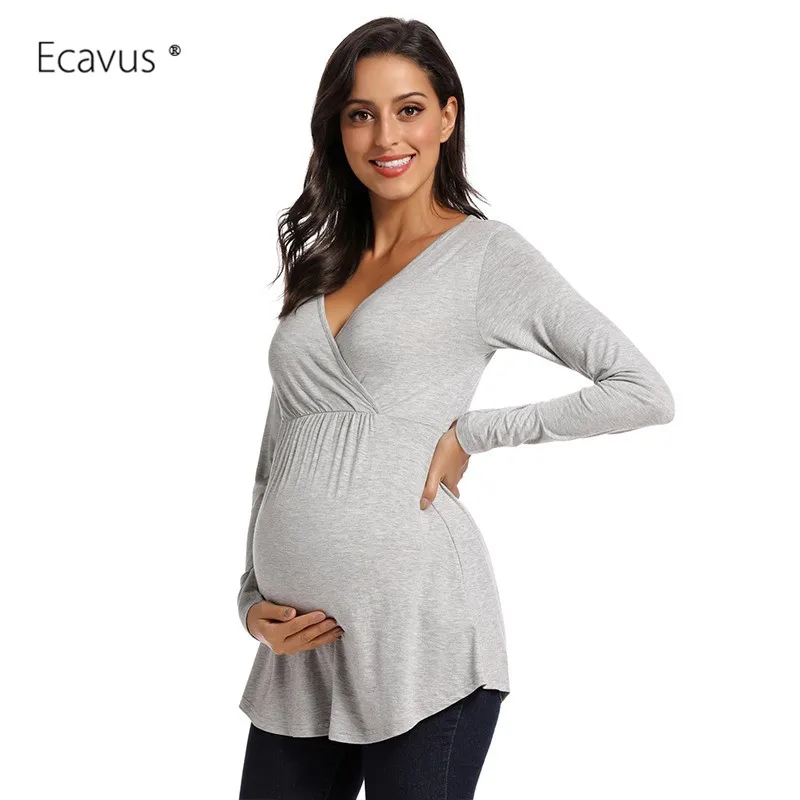 Топ для кормящих матерей с V образным вырезом одежда грудного вскармливания топы