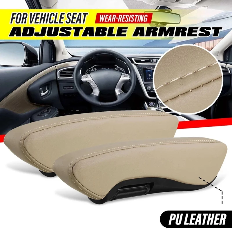 

1 Pair Universal Car RV Bus Adjustable Seat Armrest Handrest Hand Holder Beige for Truck Trailer Caravan Boat Motorhome