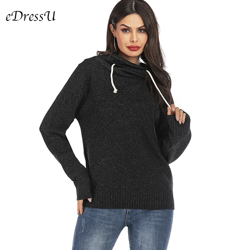 Женские вязаные толстовки Черные Серые пуловеры повседневные осенне зимние