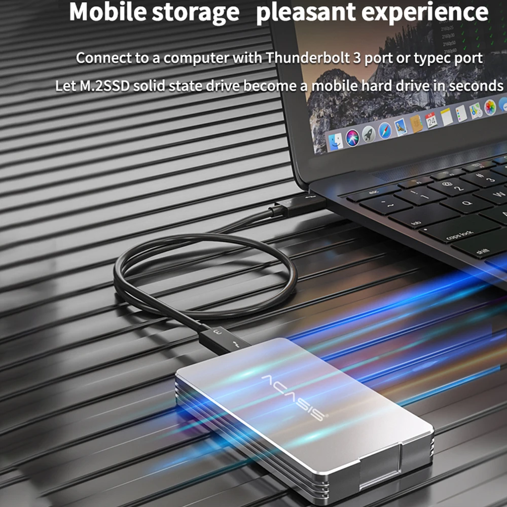 Acasis USB 4 0 Мобильный M.2 Nvme корпус 40 Гбит/с Type C Интерфейс совместим с Thunderbolt 3/4 и 4/3 2/3 1/3