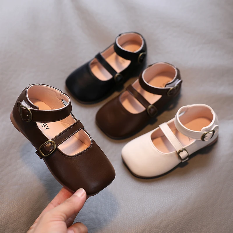 Туфли принцессы с квадратным носком для девочек Мэри Джейн двойной пряжкой