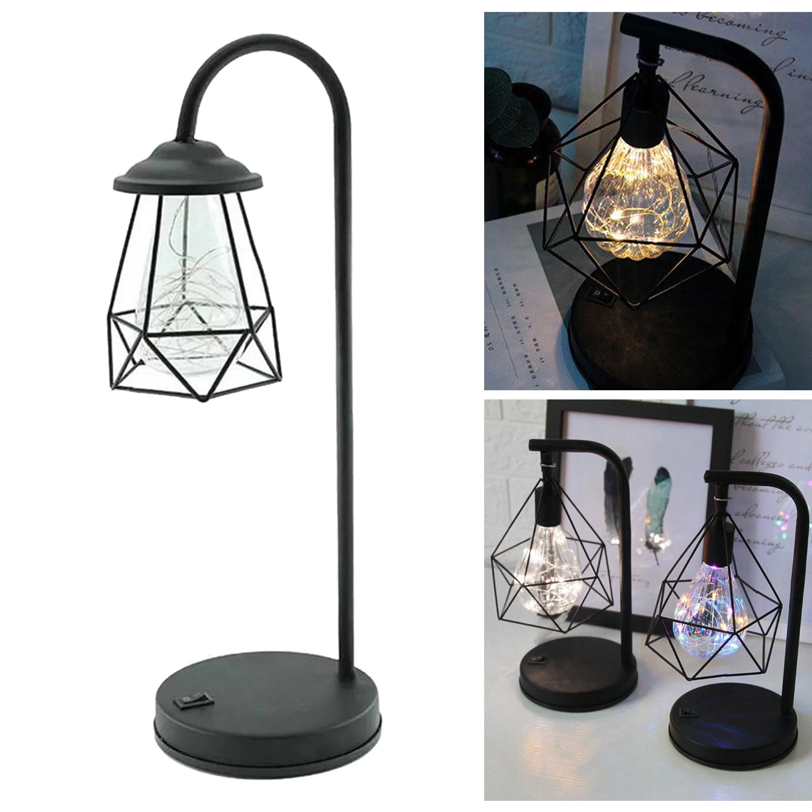 

Modern Table Lamp USB Bedside Sconce Geometric Modeling Light