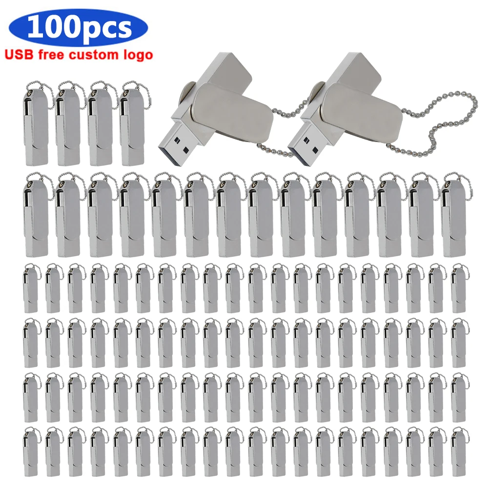 

100pcs free logo USB 2.0 usb 8gb Flash Drive 4G 16G 32G 64GB 128gb Metal Memory Card memorias usb Pendrive stick gifts Pen Drive