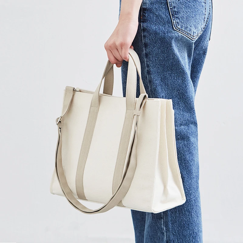 Холщовая Сумка-тоут для покупок женщин дамская сумочка на плечо вместительный