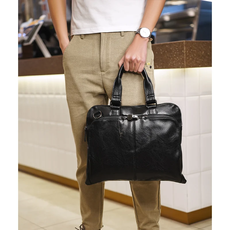 Мужская сумка мессенджер GUMST вместительный деловой портфель из искусственной