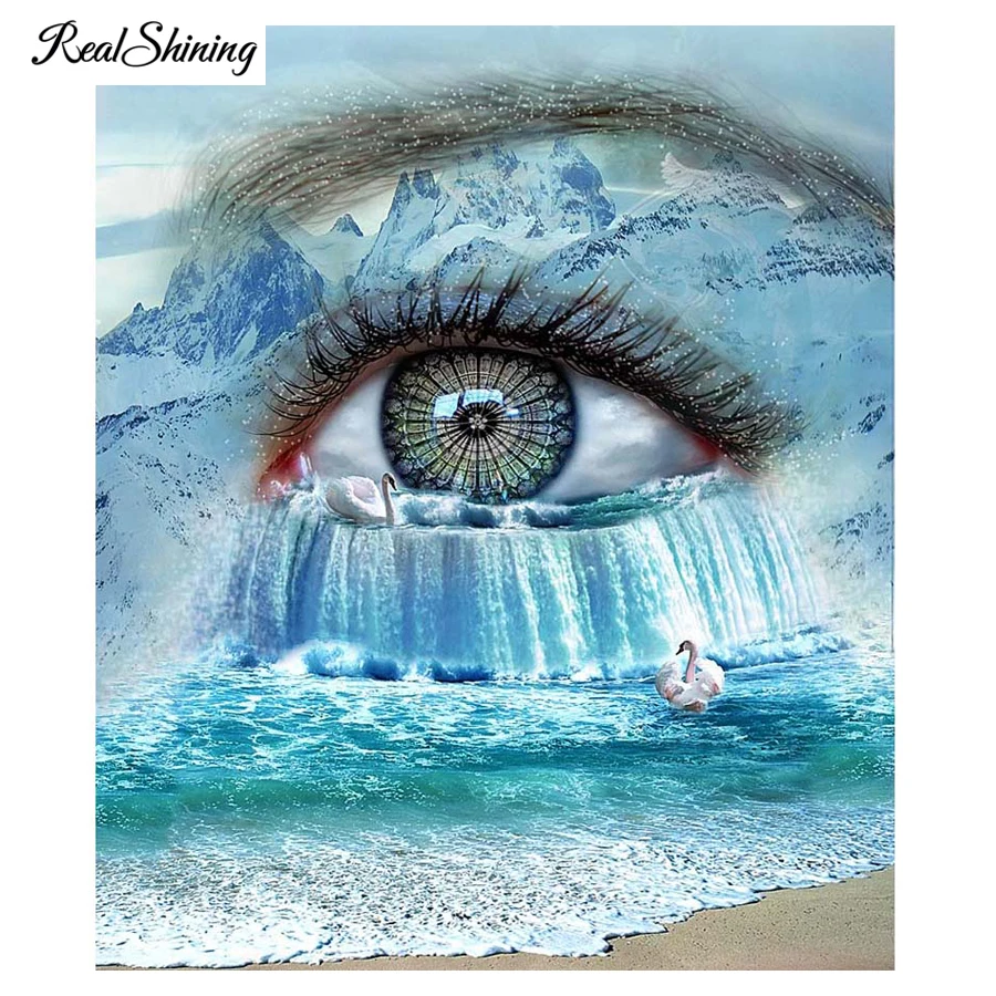 Алмазная картина &quotсделай сам&quot с изображением круга водопада пейзажа 5D для