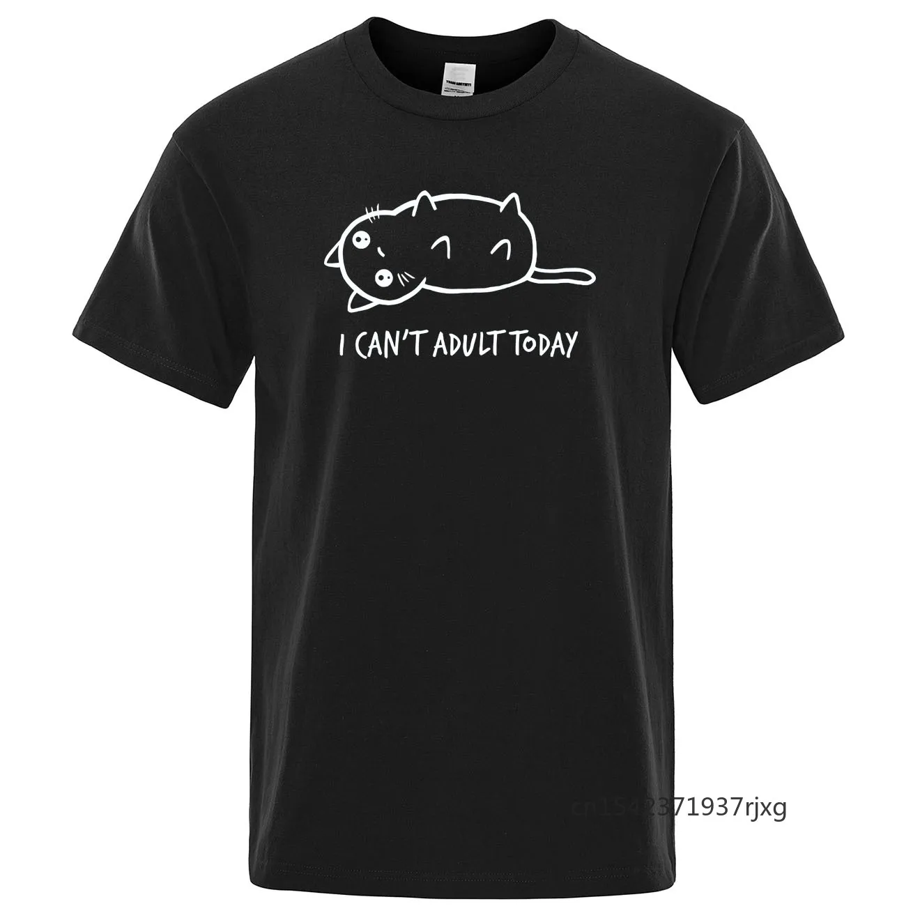 

2021 Summer Tops I CAN'T ADULT TODAY Letter Print T Shirt O Neck Short Sleeve s Casual Tee Shirt Cartoon Cat Print Tshirt