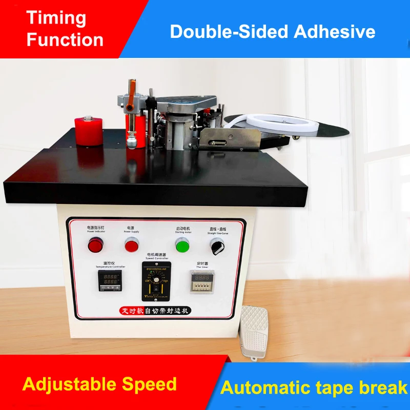 Speed Control Mini Manual Wood Pvc Edge Banding Machine With Cut Pvc Edge Bander Itself Automatic Tape Break Woodworking