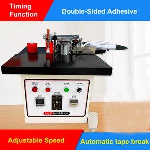 Мини-Кромкооблицовочный станок из ПВХ и дерева с регулировкой скорости, Автоматическая обрезка ленты, деревообработка, станок для облицовывания кромок ПВХ