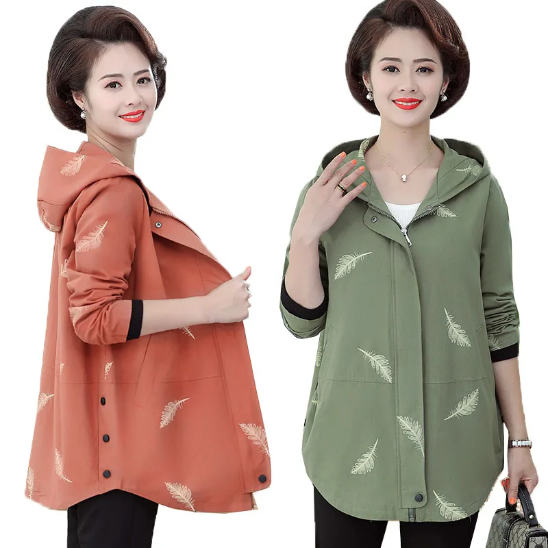 Женское пальто 5XL куртка средней длины Повседневная ветровка с капюшоном для