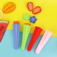 silica gel popsicle mold 2021 new children diy ice cream popsicle mold with cover home mini made
