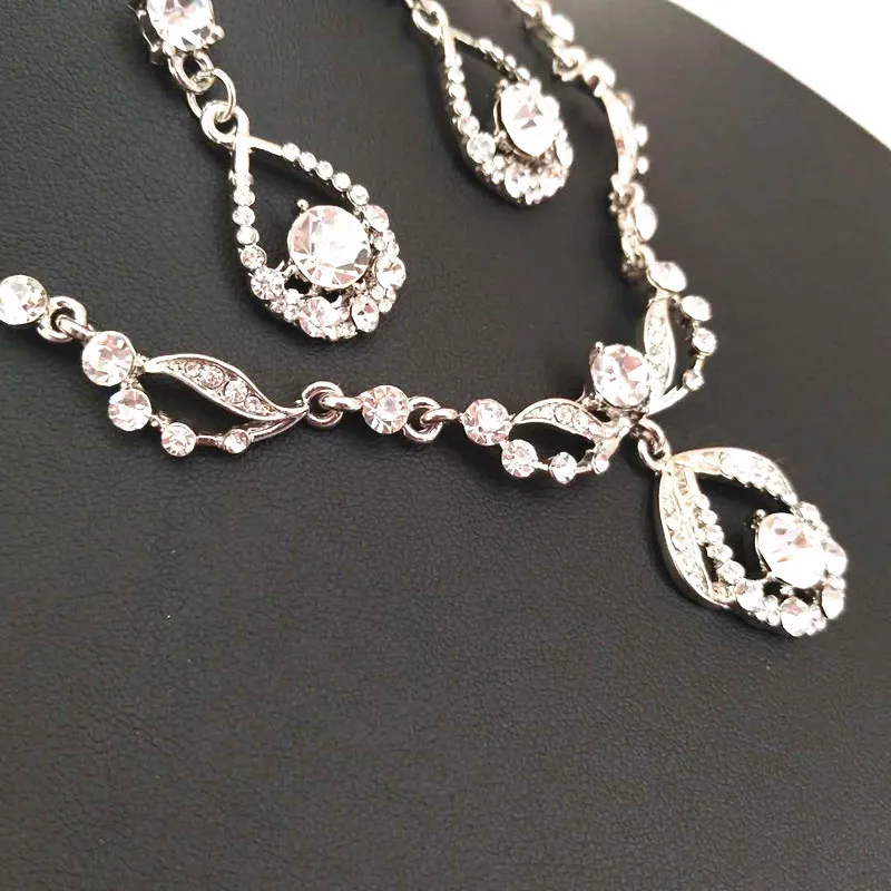 Floralbride розовое золото стразы кристаллы Свадебный комплект ювелирных изделий