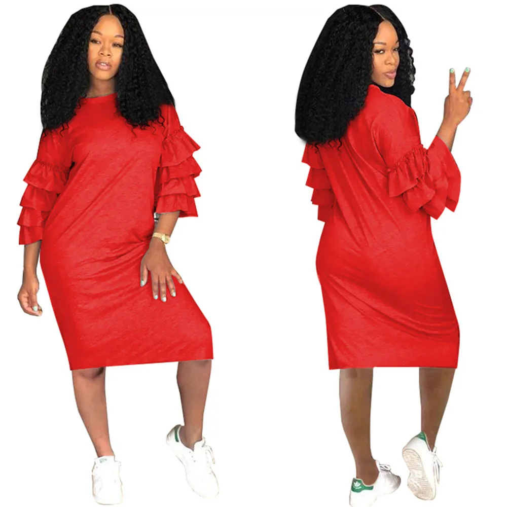 Женские весенние Свободные повседневные платья с рукавами 2020 модное платье