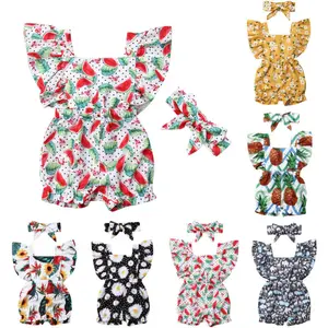 2019 брендовый Детский комбинезон без рукавов с цветочным принтом для маленьких девочек, комбинезон, комбинезон, солнцезащитный костюм, комплект одежды