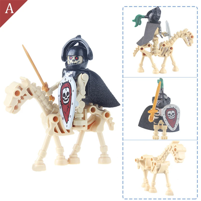 Ninja Skeleton Medieval Castle Knight Warriors Skeletons Building Blocks Strong Orcs Figures Collection Toys For Kids Gifts lego technic gears