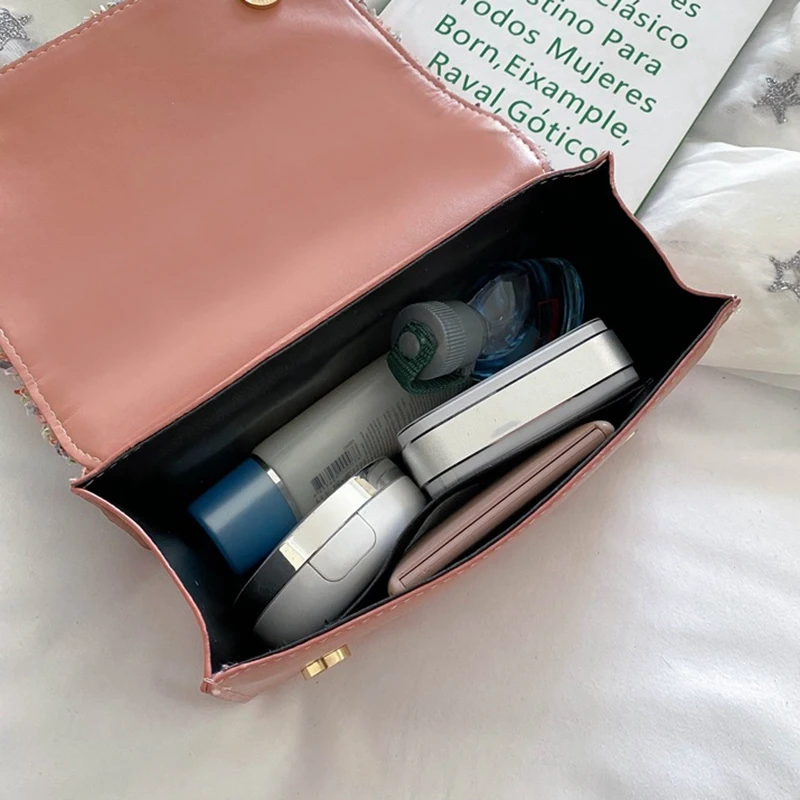 

Daisy Women's Lace Messenger Bag Fashion PU Leather Chain Shoulder Bag Luxury Small Square Bag