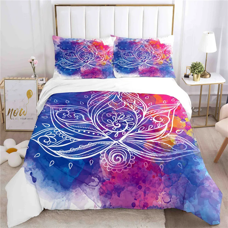 

Mandala Bedding Set Bohemian Duvet Cover With Pillowcases Flower Queen King Sizes Comforter Covers Beds Sets Bedclothes 2/3pcs