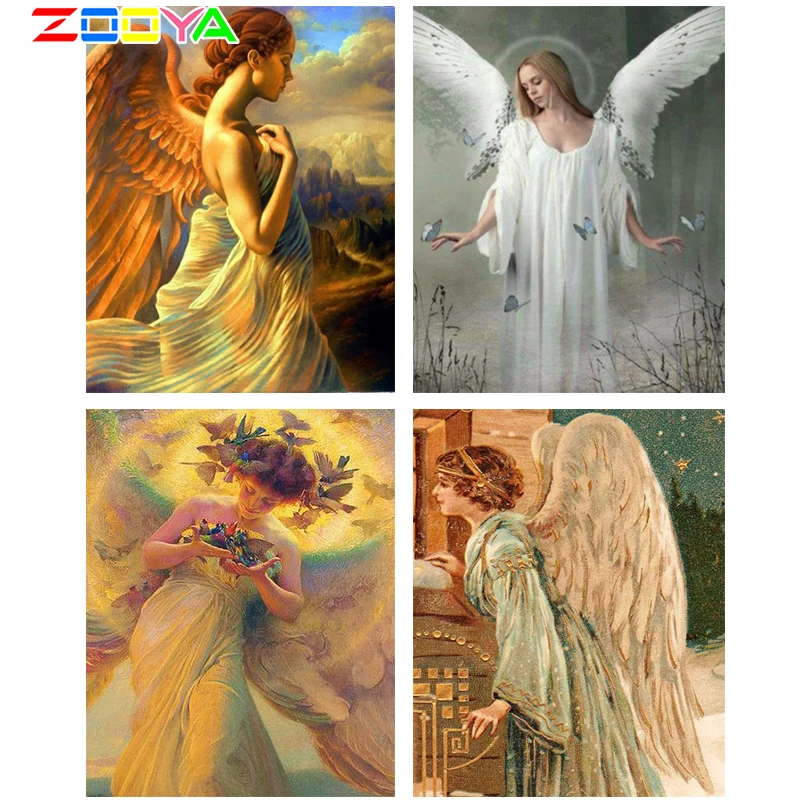 ZOOYA алмазная живопись сделай сам крылья ангела красивое домашнее украшение