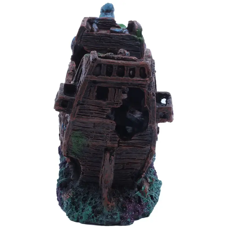 Аквариум deco Круизный корабль кораблекрушения рыбы смолы 24x9.5x6.5cm | Дом и сад