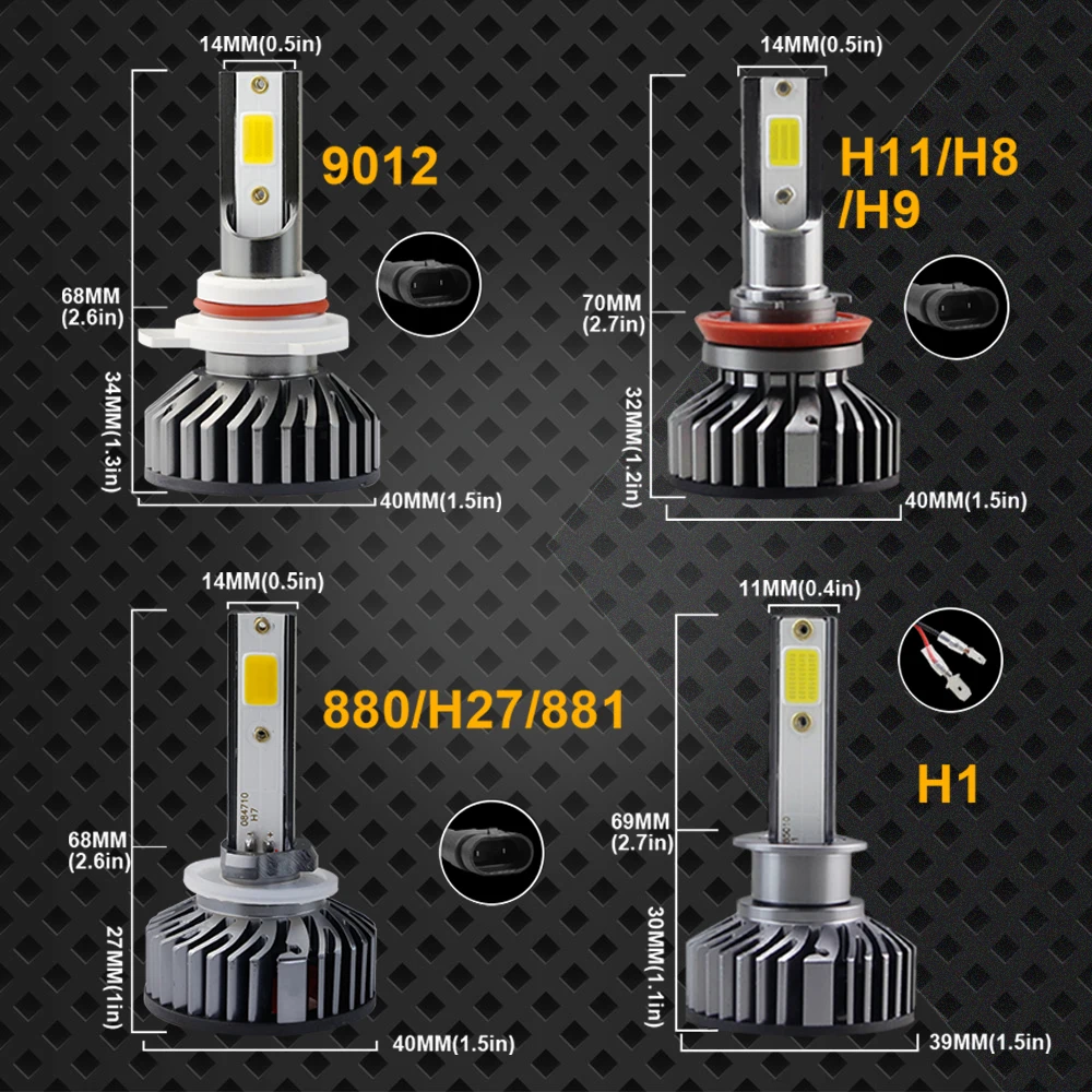 GEETANS H7 H4 светодиодный фар автомобиля H1 H3 H8 H11 светодиодный 9005 HB4 9006 HB5 HB3 HB2 9003 9004 9007 Автомобильный свет лампы 6500K с can-bus