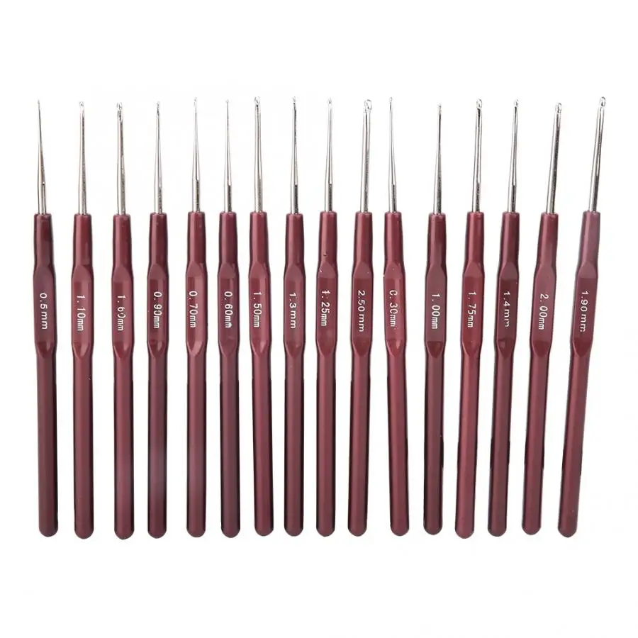 Sewing Tools Plastic Handle Ultra-fine Lace Crochet Hook Set Stainless Steel Knitting Needle DIY Tool | Дом и сад