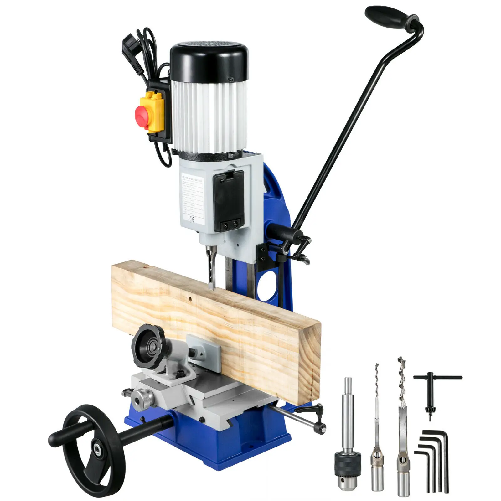 

VEVOR Benchtop Mortise Machine Multifunctional Hollow Chisel Mortiser W/ Drill Chuck for the Processing of Wood / Metal Products
