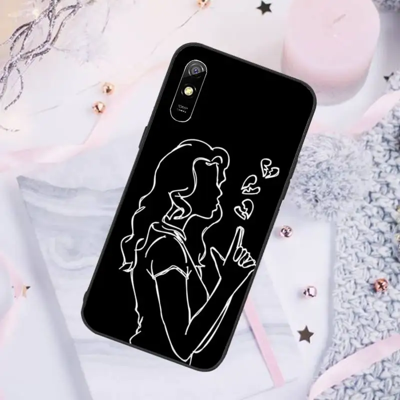 

Black and white lines Phone Case For Xiaomi Redmi note 8 9 pro 7 8T 9A 9S K20