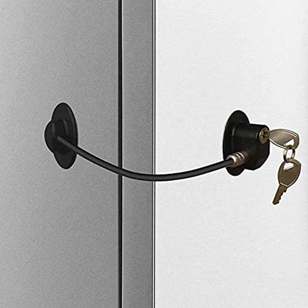 

Freezer Door Lock Cabinet Lock Strong Adhesive Lock, Window/Door Restrictor Cable,Refrigerator Lock, Baby/Toddler/Child Safety
