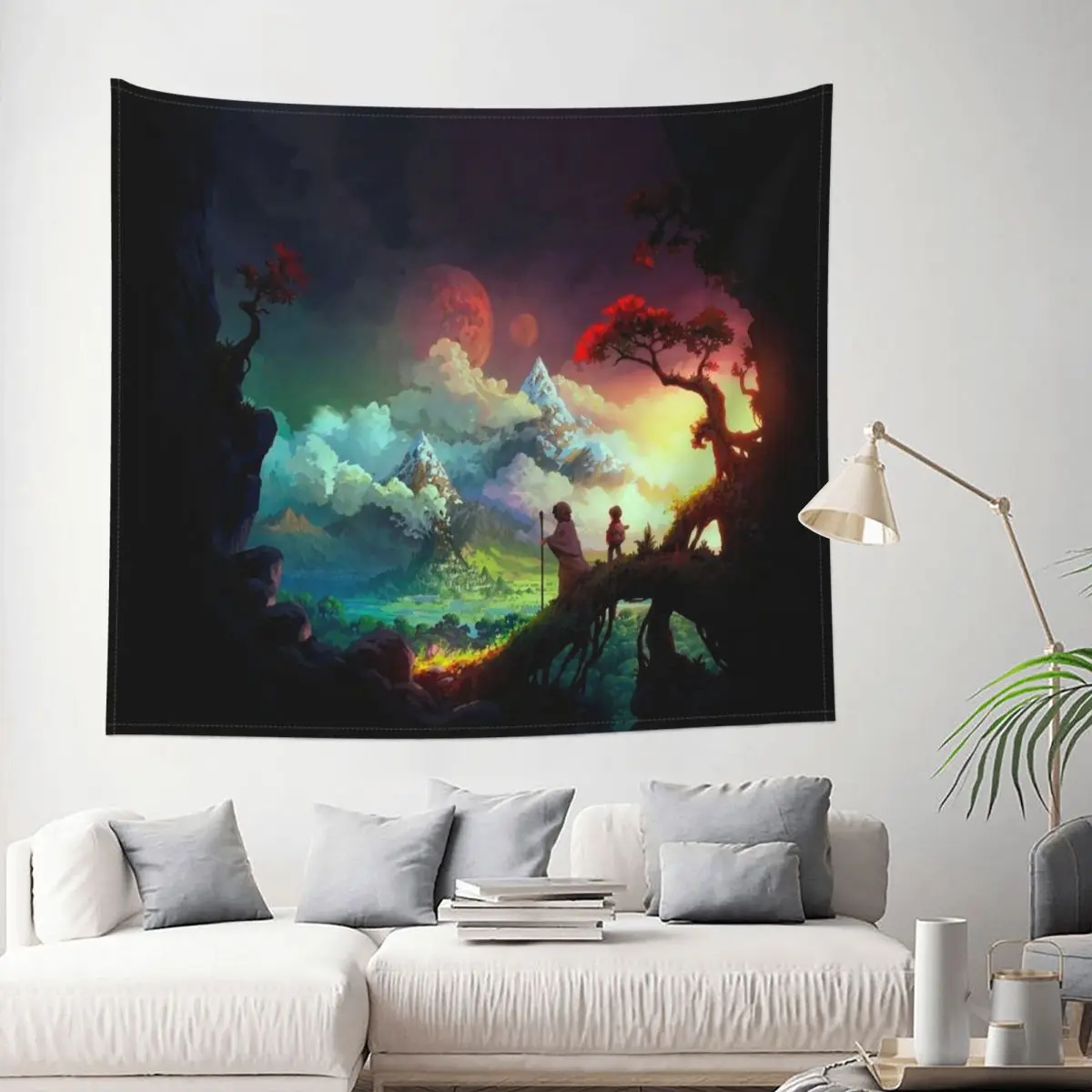 

Anime Fantasy Forest Tapestry Nature Landscape Decoration Wall Room Home Decor Hanging Bedroom Kawaii Cartom Fashion