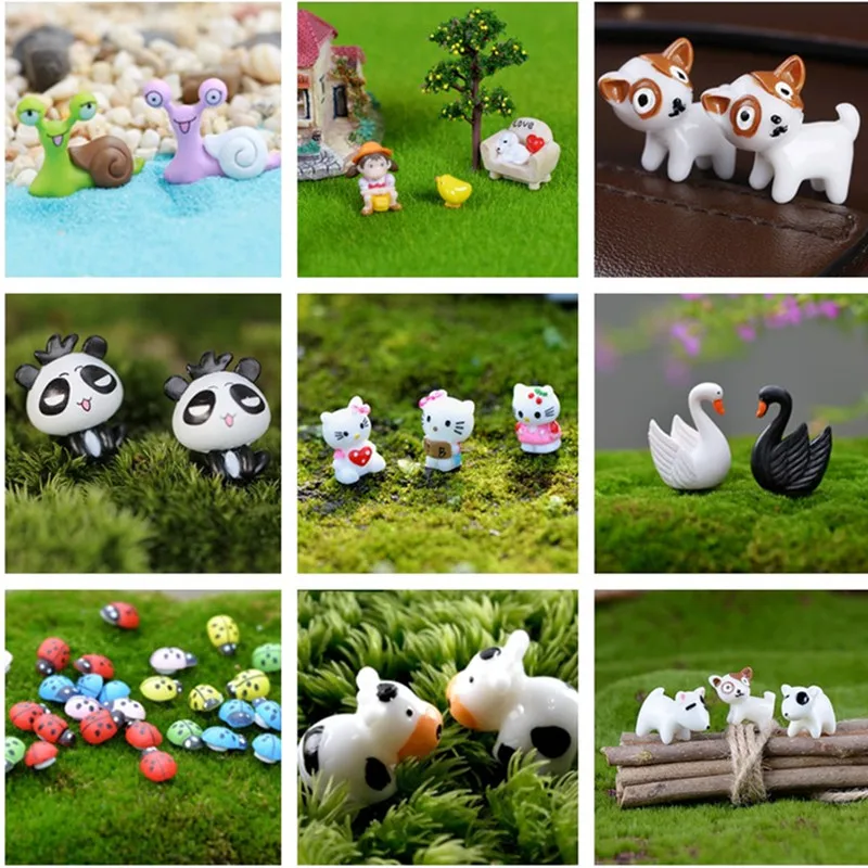 DIY Миниатюрные животные улитки собаки кошки коровы фигурка микро горшечный