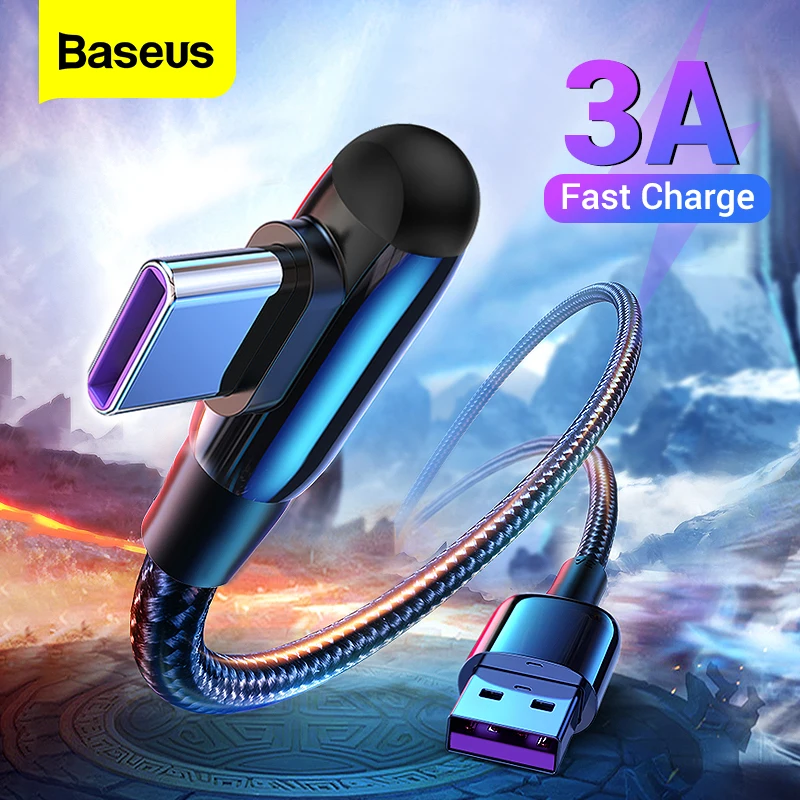 USB кабель Baseus с разъемом типа C 90 градусов 3 А|Кабели для мобильных телефонов| |