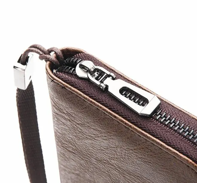 Новый мужской длинный кошелек для мелочи многофункциональный клатч на молнии в