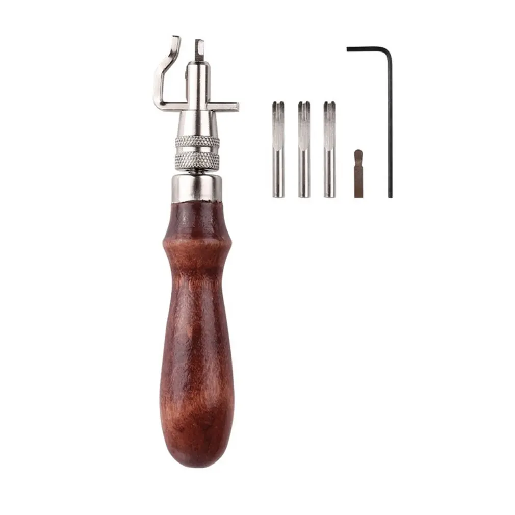 

Leather Craft Edge Press Kit Adjustable Leather Groover Crease Tool Leather Stitching Tool Leather Sewing Working Tools
